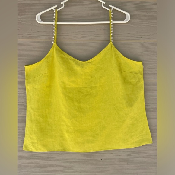 MARCNEWYORK XL neonyellow linen pearl spaghetti straps semi sweetheart neckline. - Picture 16 of 16